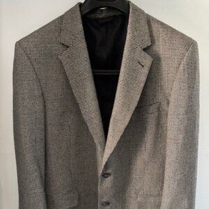 Jos. A. Bank Signature Sport Coat 42L Black White Wool Houndstooth Professional